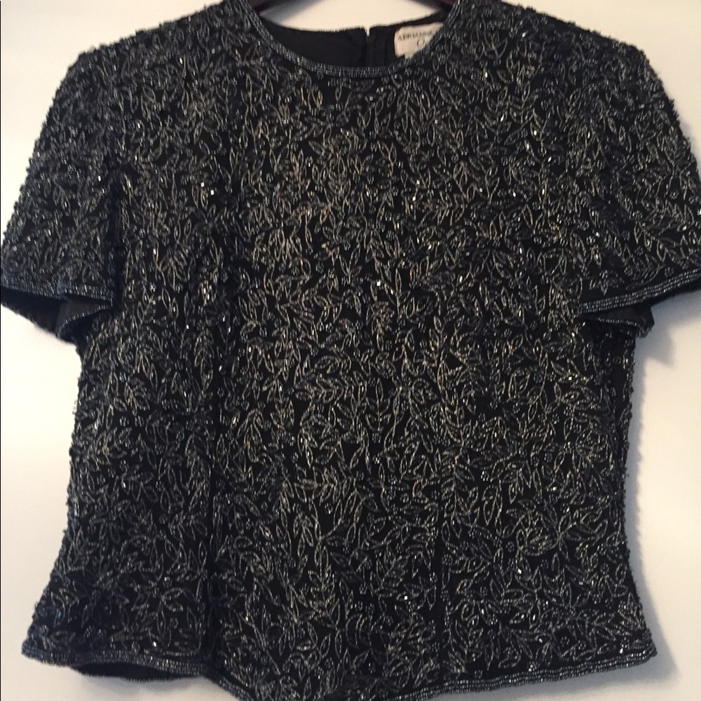 Beaded designer top/very small size 10.